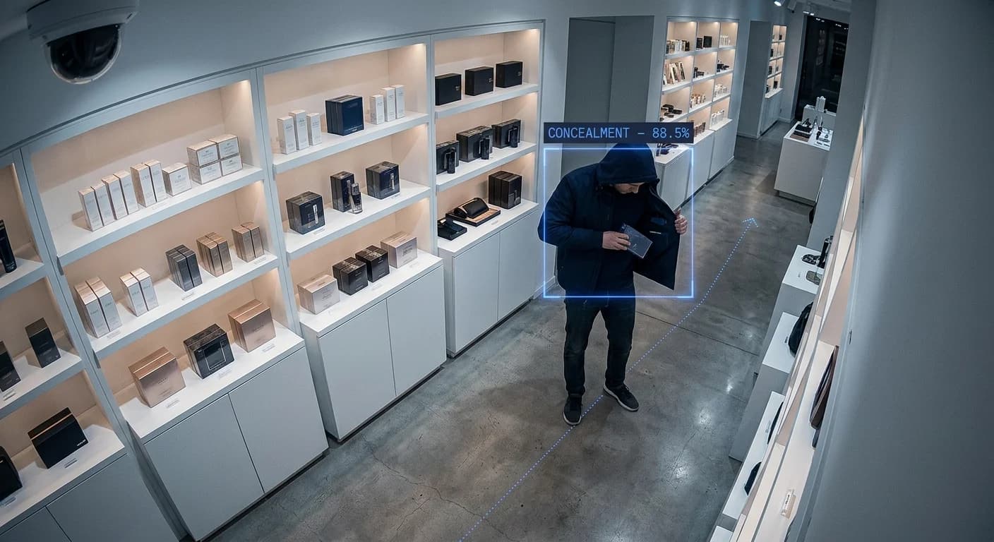 A shopper flagged for concealing a product in a store