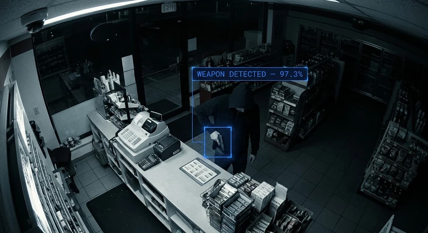 A weapon detected at a shop counter